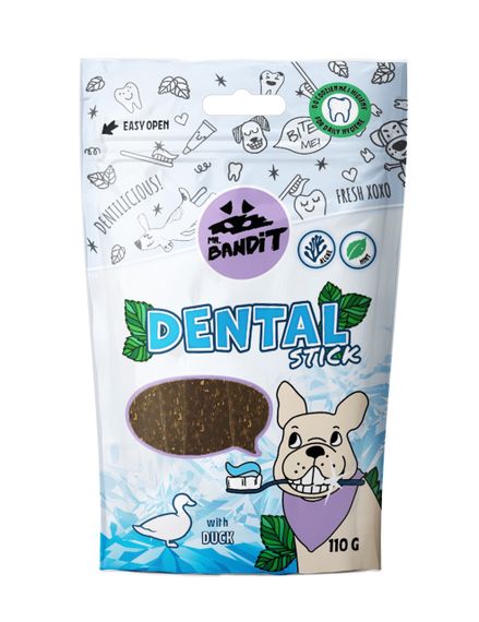 Лакомство для чистки зубов у собак с уткой Mr. Bandit Dental, 110 гр