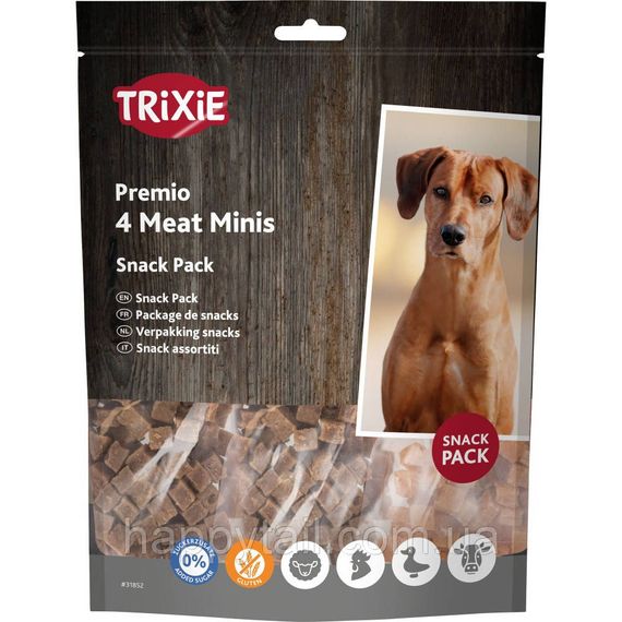 Ласощі Trixie Premio 4 Meat Minis для собак з куркою качкою яловичиною та бараниною 4х100 г