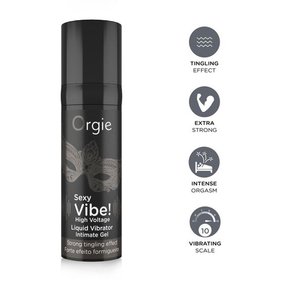 Рідкий вібратор Orgie Sexy Vibe! High Voltage, 15 мл, ефект мурашок + дуже потужна вібрація Sex Aura | Зображення 2