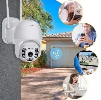 Вулична поворотна IP камера відеоспостереження WiFi N3 6913 - 2mp ICSee - камера зовнішнього спостереження для дому | Зображення 1