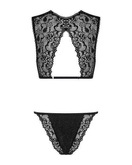 Комплект кружевного белья Obsessive Elisetta set Black L/XL sexstyle | Зображення 3