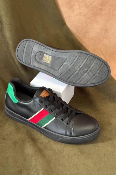 Кеди чоловічі демісезонні, колір чорно-зелений, 248RR144 | Зображення 3