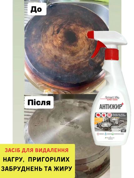 Профессиональное средство для удаления нагара, пригоревших загрязнений и жира Farmasi Smart life Антижир Плюс 500 мл | Зображення 4