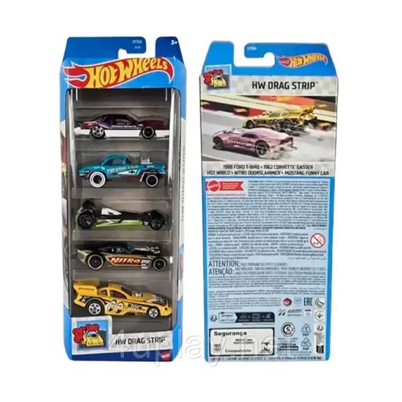 Hot Wheels Drag Strip Подарунковий набір з 5-ти машинок Хот Вілс Дрег-рейсінг | Зображення 7