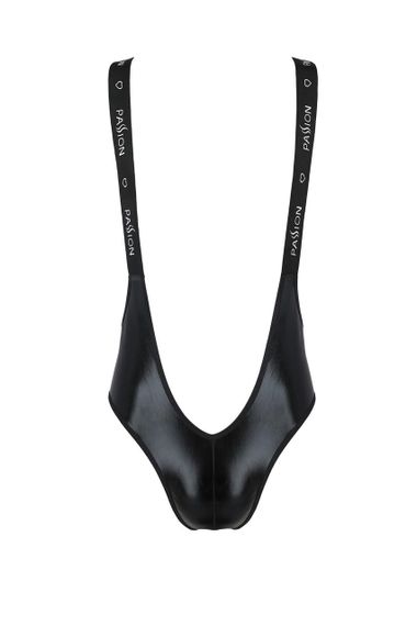 Чоловіче відкрите боді Passion 027 BRUNO XXL/XXXL Black, під латекс, на шлейках Sex Aura | Зображення 2