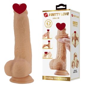 Фалоімітатор на присосці Pretty Love Darco зі ковзною шкірою, тілесний, 23.3 х 4.3 см Sex Aura