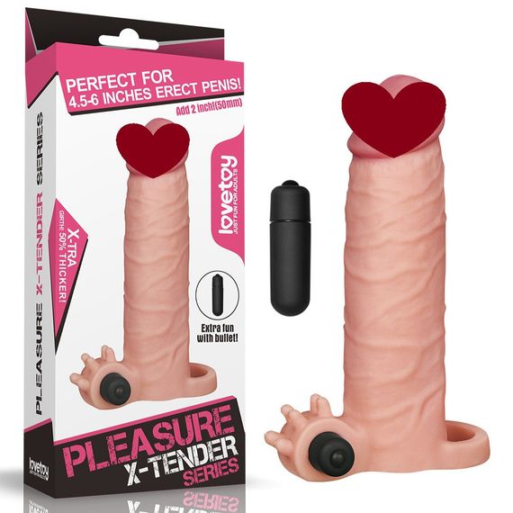 Насадка для збільшення пеніса з віброкулею X-TENDER Sex Aura
