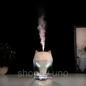 Білий Зволожувач повітря портативний  WOLF Air Humidifier, аромадифузор електричний з резервуаром для ефірної олії,