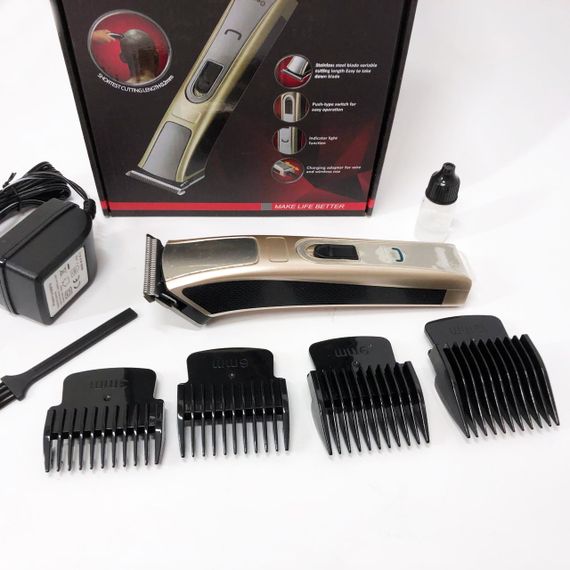 Машинка для стрижки Gemei GM-657 бездротова з комплектом насадок, Перукарські машинки | Зображення 7