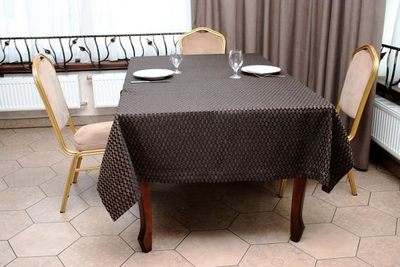 Скатертина Kayra "Шахматка", 160 х 285 см Коричневий | Зображення 2