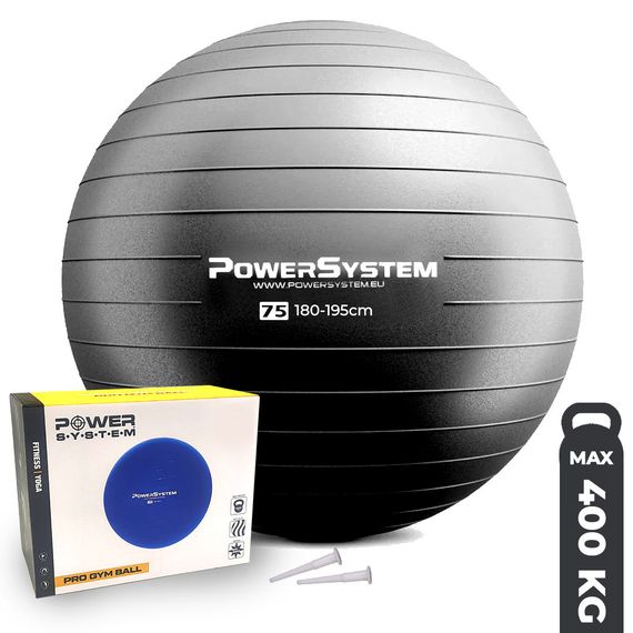 М'яч для фітнесу (фітбол) Power System PS-4013 Ø75 cm PRO Gymball Black