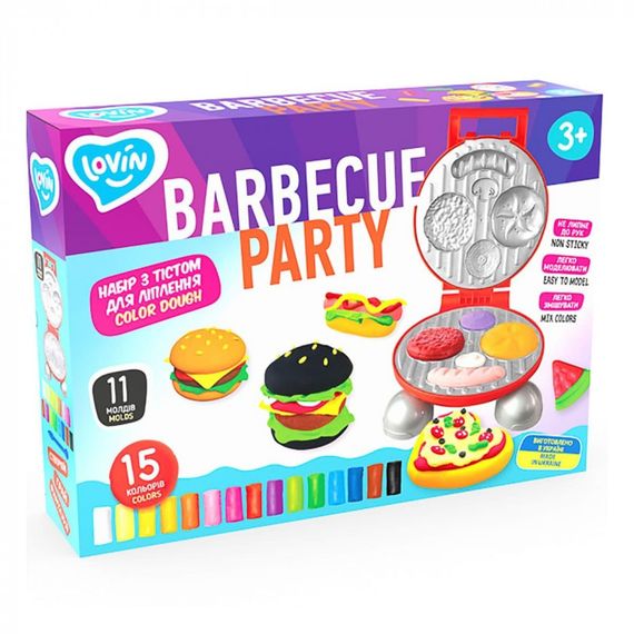 Набір для креативної творчості з тістом "Barbecue Party" TM Lovin 41194, 15 кольорів