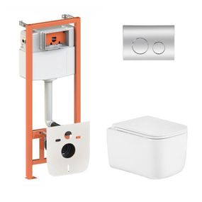 Готове рішення Qtap для ванної кімнати: підвісний унітаз Gemini Ultra Quiet 485×340×350 + комплект інсталяції Nest 4 в 1