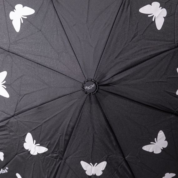 Парасолька напівавтомат з принтом міцна з поліестеру діаметр 97 см Чорна HP-23-2B | Зображення 2