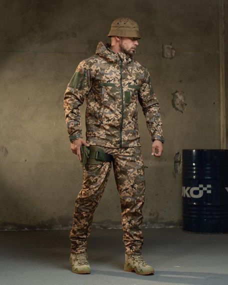 Демісезонний тактичний костюм софтшель Softshell rocket піксель НП4862 | Зображення 1