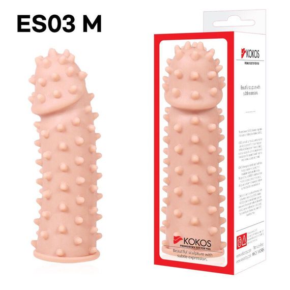 Насадка на член Kokos Extreme Sleeve ES.03 розмір M, потовщувальна, стимулюючий рельєф, Телесный | Зображення 2