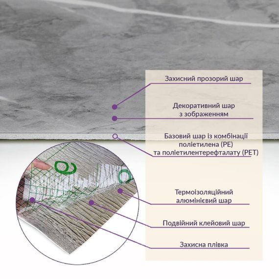 Самоклеюча стінова PET плитка у рулоні 600*3000*2mm SW-00001702 | Зображення 4