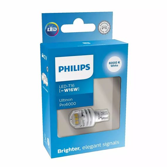 Світлодіодна лампа Philips 11067CU60X1 W16W T15 White Ultinon Pro6000 12 V W2.1X9.5d 6000 K WHITE (1 шт.) | Зображення 2