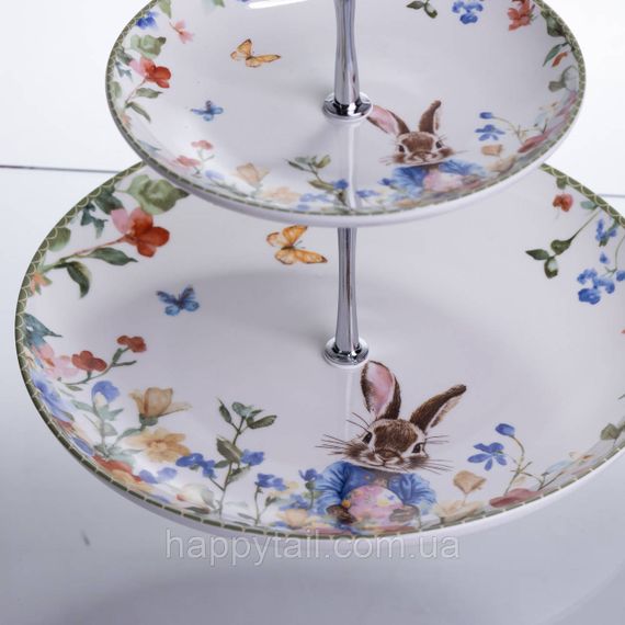 Етажерка Garden Rabbits порцелянова для фруктів та десертів 23*24 см HP-7323-6 | Зображення 3