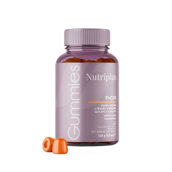Диетическая добавка для улучшения работы мозга "Желейные витамины F+CUS Nutriplus" Farmasi 60 штук | Зображення 4