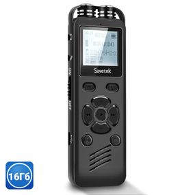 Профессиональный цифровой диктофон Savetek GS-R69, 16 Гб, стерео, с голосовой активацией и шумоподавлением, до 54 часов записи