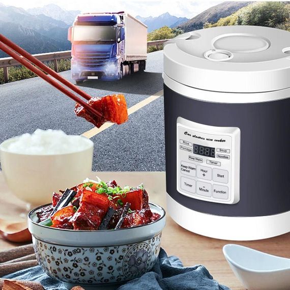 Автомобільна мультиварка 1 л, від прикурювача 12В/24В / Мультиварка в машину для далекобійника | Зображення 1