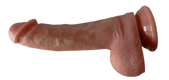 Большой фаллоимитатор с мошонкой на присоске OYO - Dildo Double Layer Silicone YQW-070 (длина 21.5 см, диаметр 4 см) Sex Aura | Зображення 4
