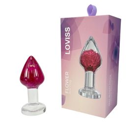 Роскошная анальная пробка Loviss Gomphrena Globosa Anal Plug с настоящим амарантом внутри