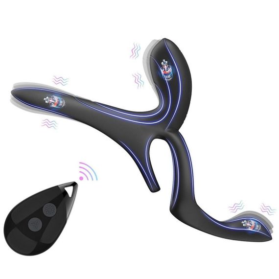 Вібраційне кільце - Erospace Men’s Play Vibrating Cock Ring With Clitoral & Taint Stimulation B11 Sex Aura | Зображення 3