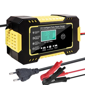 Зарядное устройство Pulse Charger для автомобильного аккумулятора 12V 6A с ЖК-дисплеем 15х8,5 см Желтый (sv1661)