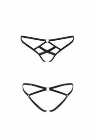 Трусики з стреп Passion Exclusive NICKY THONG L/XL, black Sex Aura