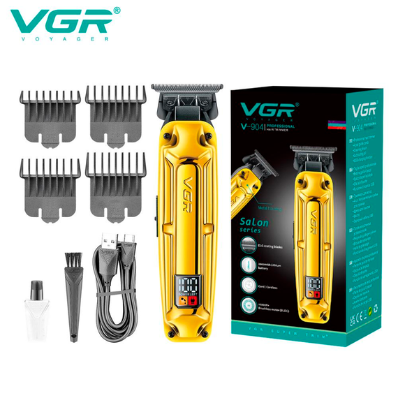 Акумуляторна машинка для стрижки VGR V-904 GOLD, 4 насадки, 2000 mAh, LED display дисплей | Зображення 7