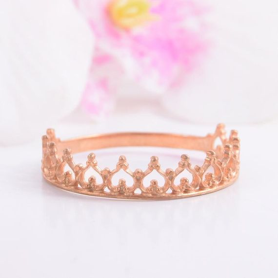 Женское кольцо корона из красного золота 16 | Зображення 1