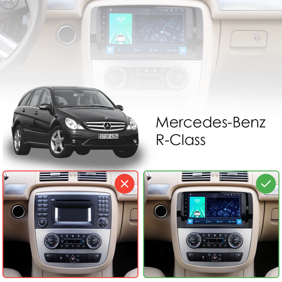 Штатная магнитола Lesko для Mercedes-Benz R-Класс I 2005-2007 экран 9" 1/16Gb/ Wi-Fi Optima | Зображення 4
