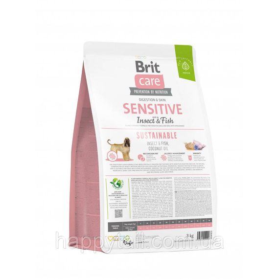 Экологичный корм Brit Care Sustainable Sensitive для собак с чувствительным пищеварением, рыба и насекомые, 3 кг | Зображення 2