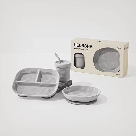 Набір для годування HEORSHE Ripple Gray