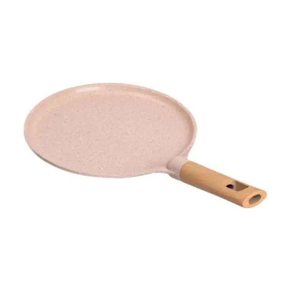 Мармурова алюмінієва сковорода для млинців з антипригарним покриттям Ø 24 см, товсте дно MGC бежевий HP-4-428CR | Зображення 1