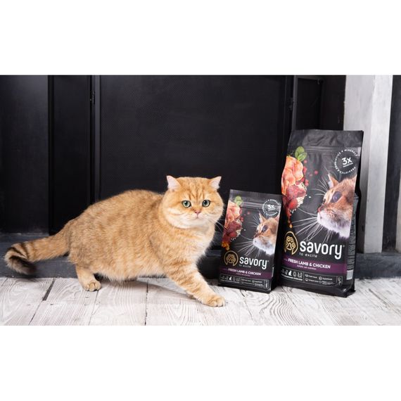 Корм сухий Savory Adult Cat Steril Fresh Lamb and Chicken для стерилізованих котів з ягнятиною та куркою 400 г | Зображення 4