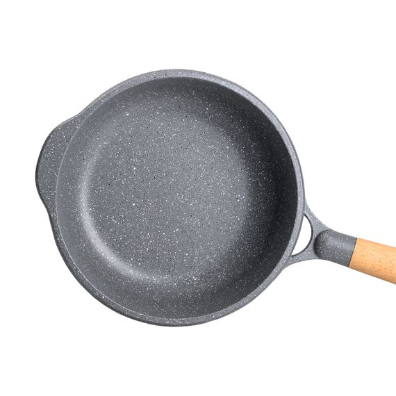 Алюминиевый сотейник 2,7 л с мраморным антипригарным покрытием Ø 24 см сотейник с толстым дном MGC серый | Зображення 1