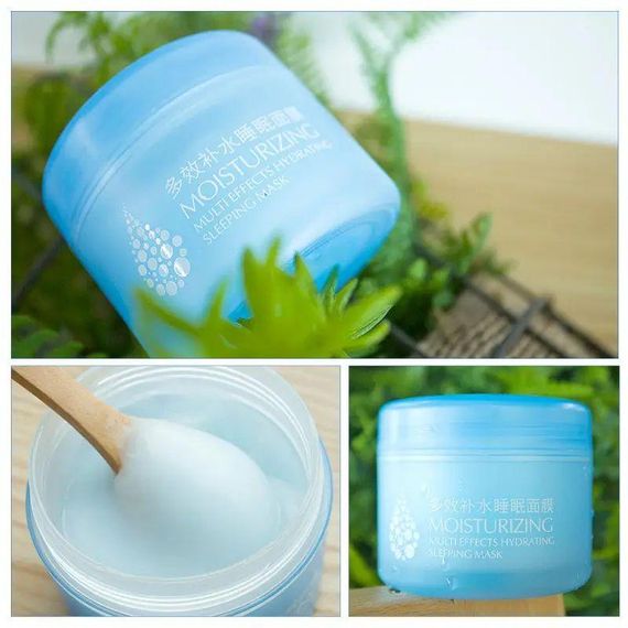Нічна маска для обличчя з гіалуроновою кислотою Laikou Moisturizing Multi Effects Hydrating Sleeping Mask, 120г | Зображення 1
