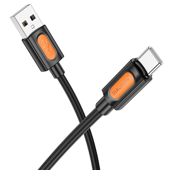 Дата кабель Borofone BX114 Structure USB to Type-C 3A (1m) Black | Зображення 1