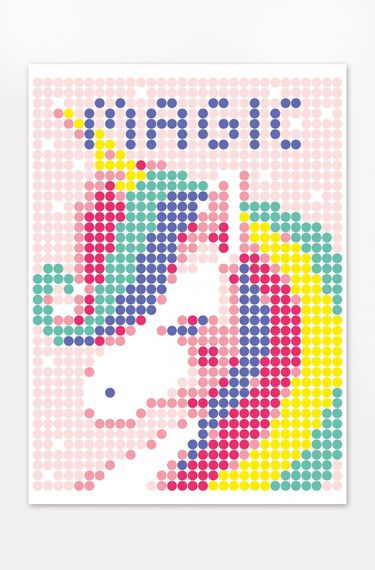 Картина по номерам стикерами в тубусе "Единорог", 33х48 см | Зображення 1