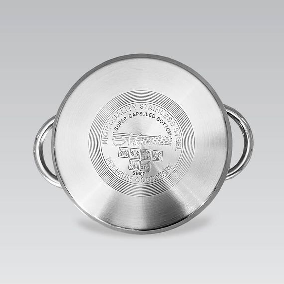 Каструля Maestro MR-3512-20, 3. 9 л, 20 см, з нержавіючої сталі з кришкою, для всіх типів плит | Зображення 4