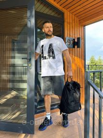 Чоловіча футболка SOLINNA LA Los Angeles з принтом, турецький кулір, великі розміри 42–60 LI-1101-1