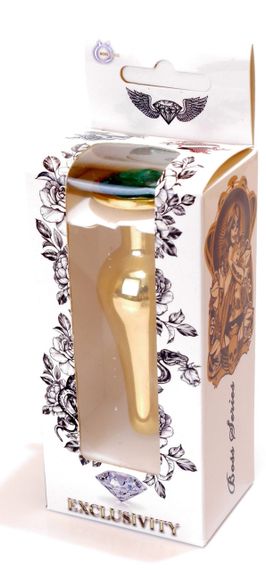 Анальний затор Boss Series - Jewellery Gold BUTT PLUG Green, BS6400069 Sex Aura | Зображення 7
