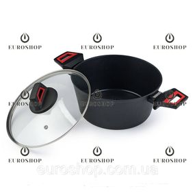 Кастрюля Edenberg EB-13094 3,0 л, 22 см, с термоиндикатором, антипригарное покрытие, индукционное дно, крышка, кастрюля круглая