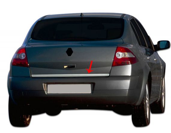 Кромка багажника (нерж.) HB, OmsaLine - Итальянская нержавейка для Renault Megane II 2004-2009 гг