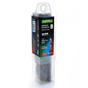 Свердло для металу кобальтове HSS-Co/M35 Ø 11.0 мм (тубус, кратність на 5 шт.) PRO APRO 8307321