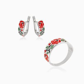 Серебряный комплект с эмалью Artsriblo арт.А56 18.0