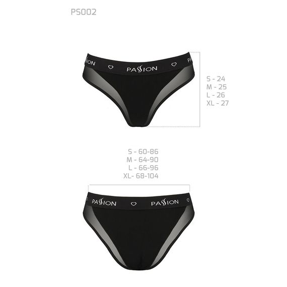 Трусики з прозорою вставкою Passion PANTIES black, L | Зображення 5